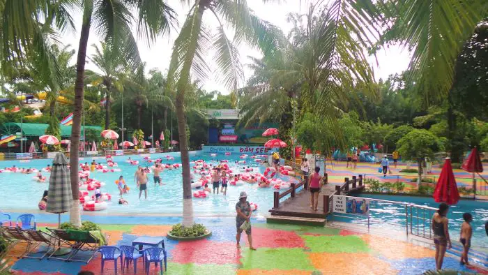 Wave pool at Dam Sen Waterpark, Ho Chi Minh City, Vietnam