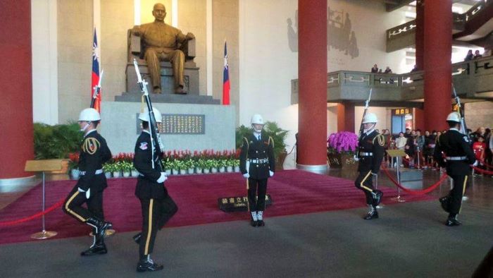 Changing of the guards at CKS Memorial Hall in Taipei, Taiwan