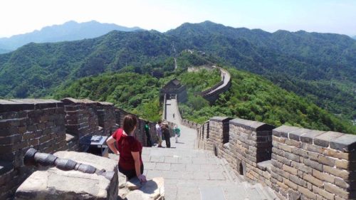 Hilly climb at Mutainyu section of the Great Wall