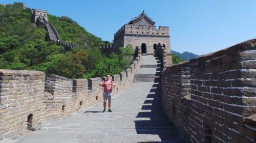 Steps of the Great Wall of China at Mutainyu