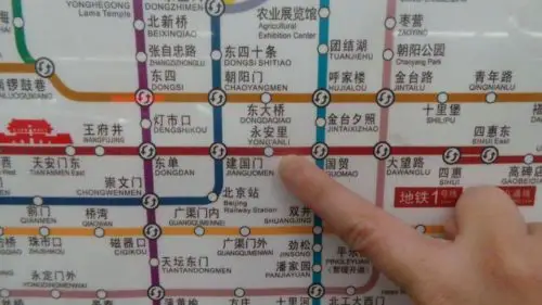Yonganli on the subway map - Beijing, China