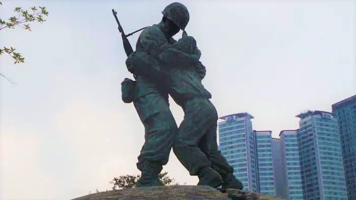 Statue at the entrance of the way musuem in Seoul, South Korea