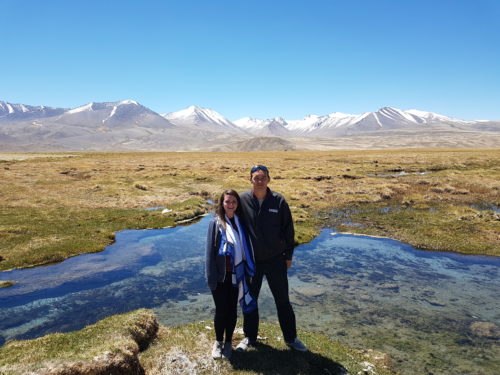 Clear blue water along the Pamir Highway