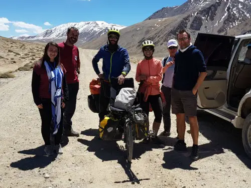 Cyclist on the Pamir highway - Tajikistan