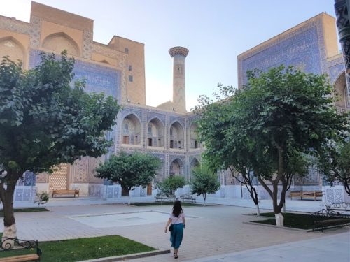 Registan Square at sunrise, Uzbekistan