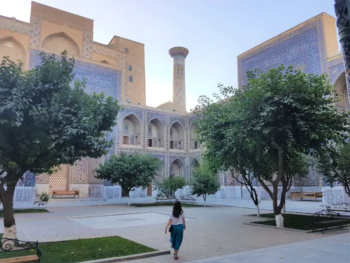 Registan Square at sunrise, Uzbekistan