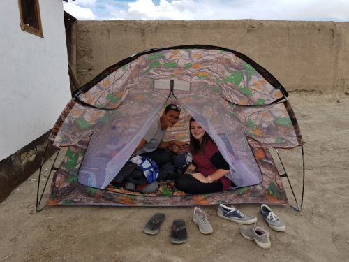 Sleeping in a tent in Tajikistan