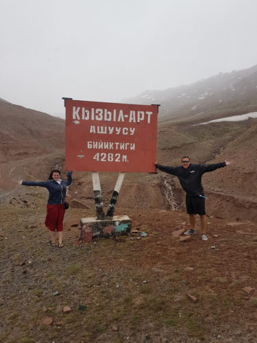 Snow in the mountains of Kyrgyzstan