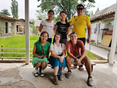 Staff at Kagan guesthouse - Toktogul, Kyrgyzstan