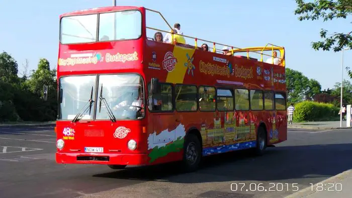 A Citsightseeing bus in Budpest, Hungary