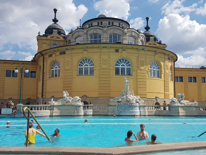 Szechenyi Spa outdoor pools in Budapest, Hungary