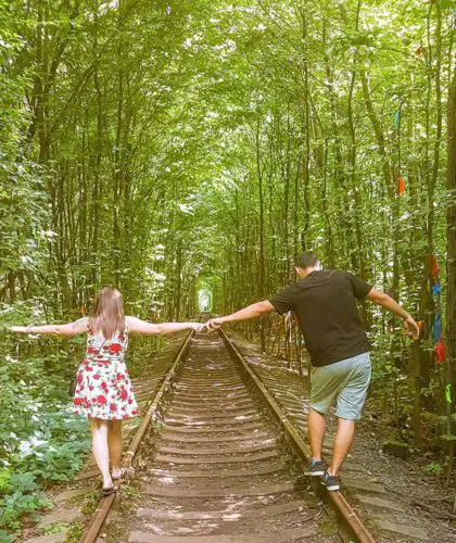 Beginning of the love tunnel - Klevan, Ukraine