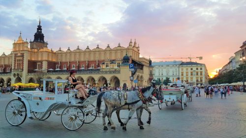 Horse and carriage in Krakow, Poland