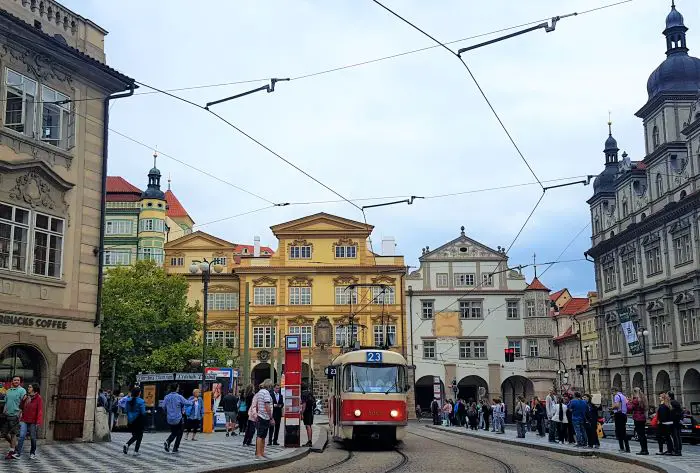 A tram in Prague, Czech Republic