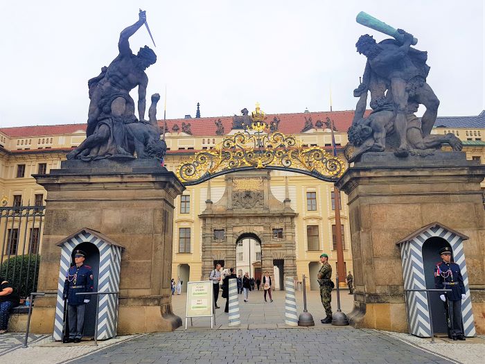 Changing of the guards at Pague Castle, Czech Republic