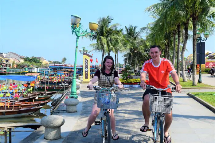 Cycling the old town in Hoi An, Vietnam