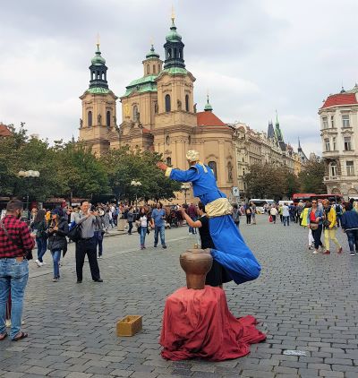 Entertainment in Prague Square, Czech Republic