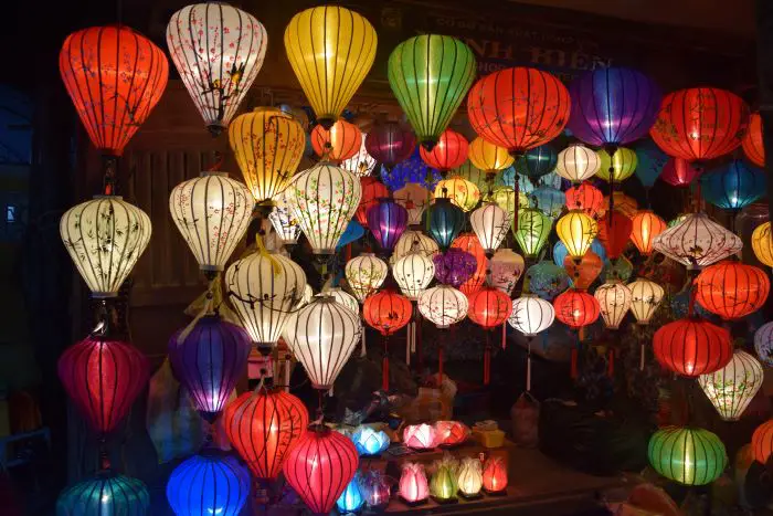 Lanterns at night in Hoi An, Vietnam