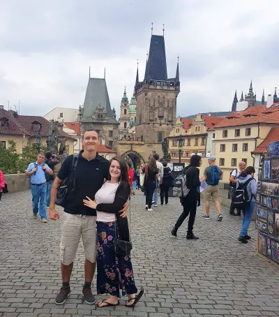 Walking Charles Bridge in Prague, Czech Republic