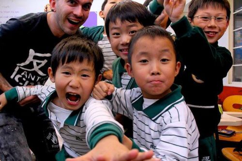 Classroom fun in a school in Taiwan