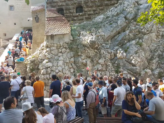 The line to get into Bran Castle, Romania