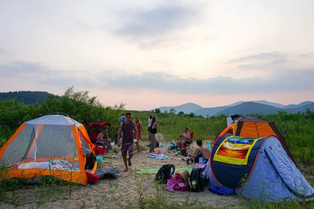 Camping whilst taking a break from TEFL in South Korea