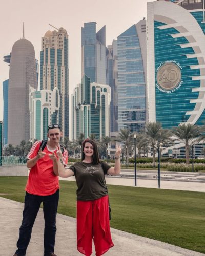 Skyline of Qatar and the dress code