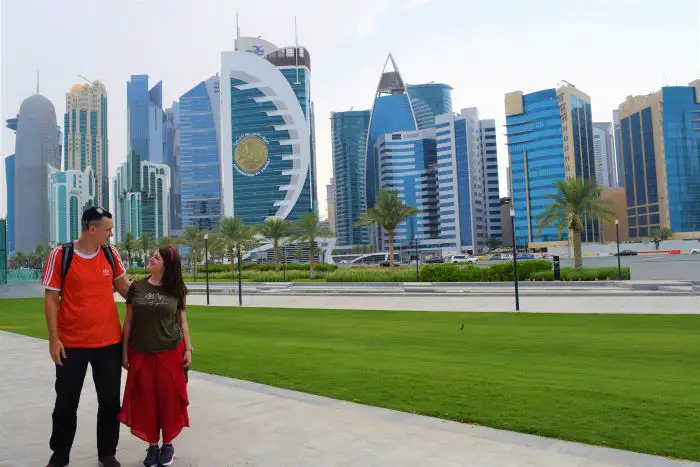 The skyline of Doha, Qatar