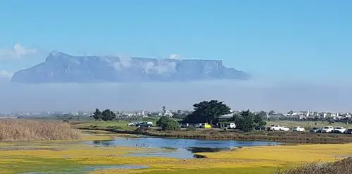 Table Mountain surrounded by fog