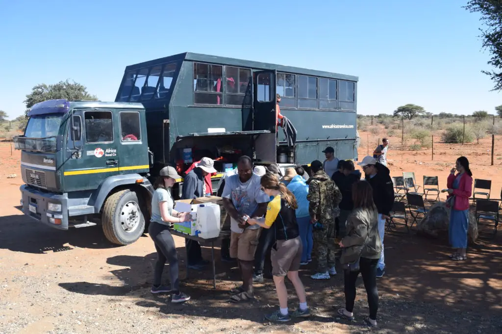 Preparing food at the side of the road in Africa