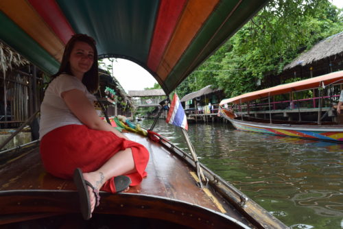 Boat ride at the floating markets in Bangkok