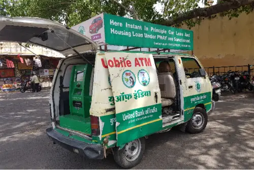 A mobile ATM machine in India