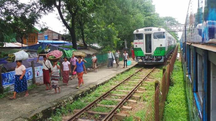 The circular train in Yangon, Myanmar