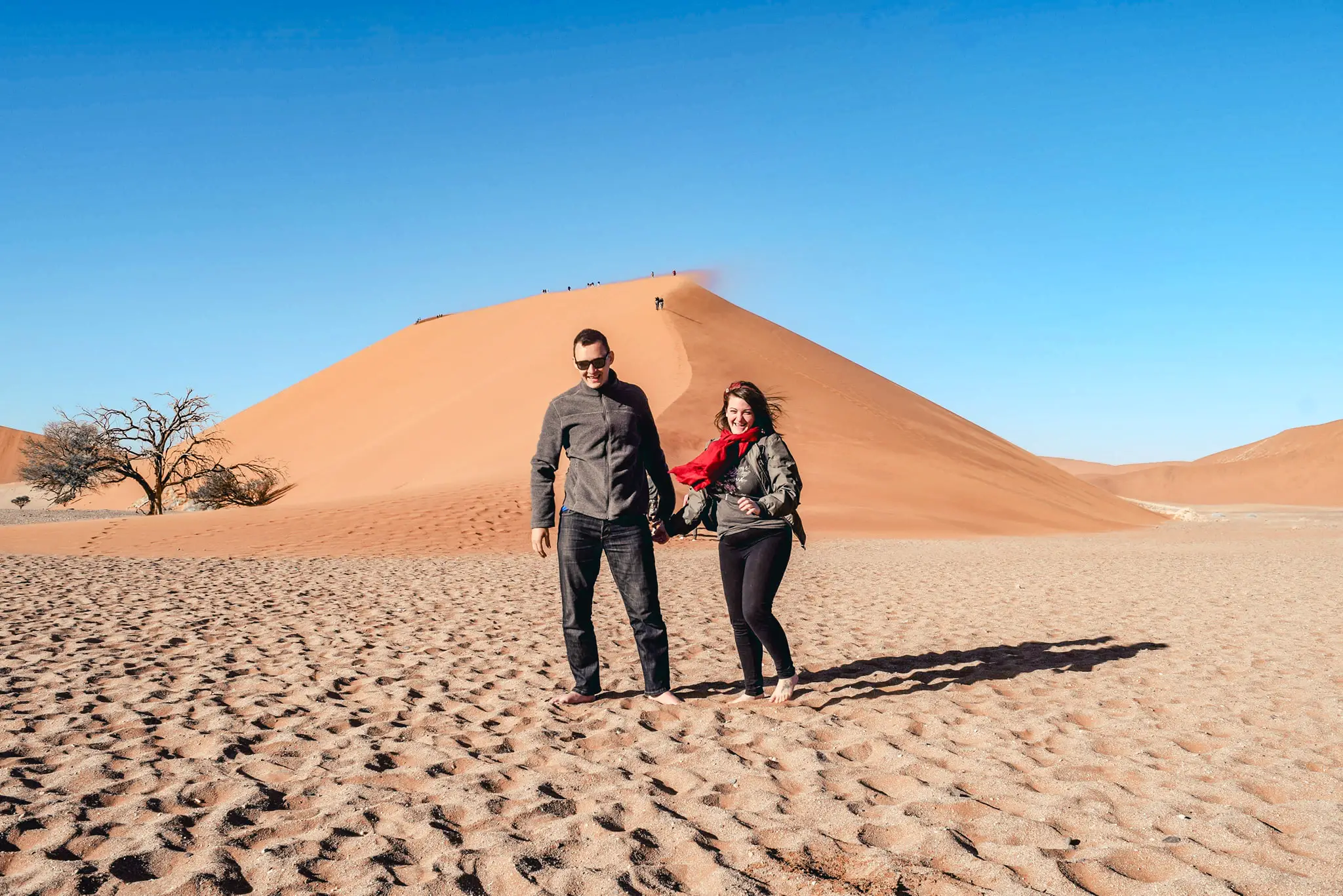 Katie & Jake at Dune 45 in Namibia