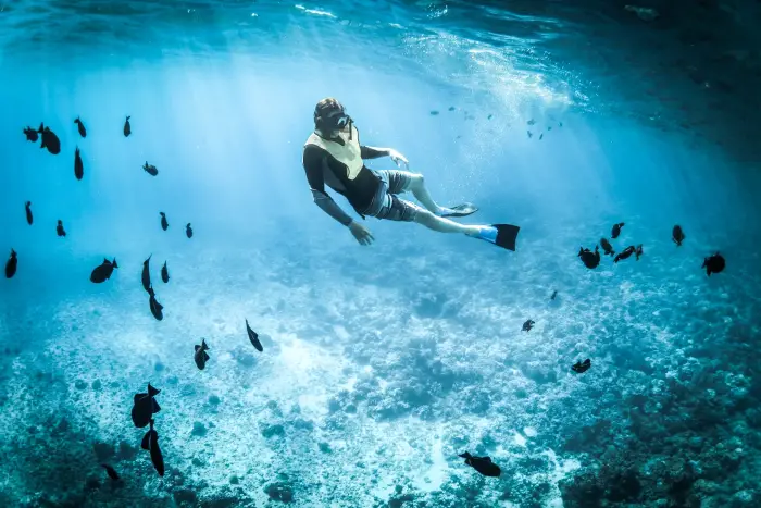 A person snorkelling