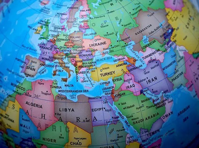 A globe in Europe