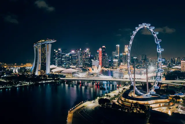 Singapore flyer and skyline
