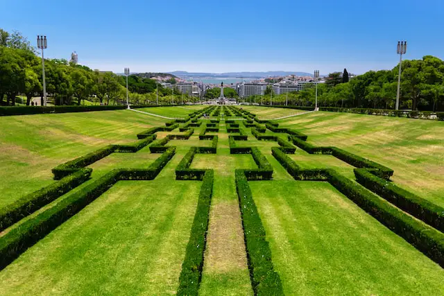Parque Eduardo VII on a hot sunny day in Lisbon, Portugal