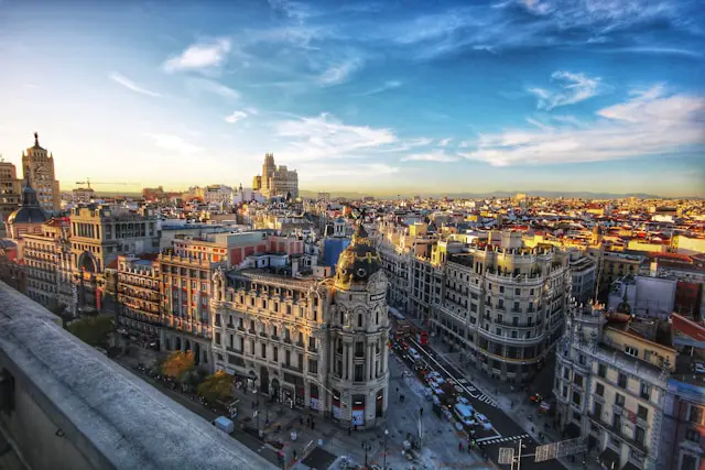 City landscape of Madrid, Spain
